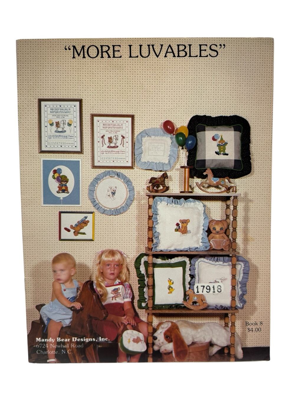 Vintage More Luvables Cross Stitch Design Booklet #8 Kids Baby 1983 Mandy Bear
